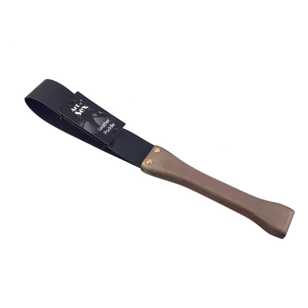 Шлепалка Art of Sex - BDSM с деревянной ручкой, натуральная кожа, Art of Sex (Украина) - IntimLand