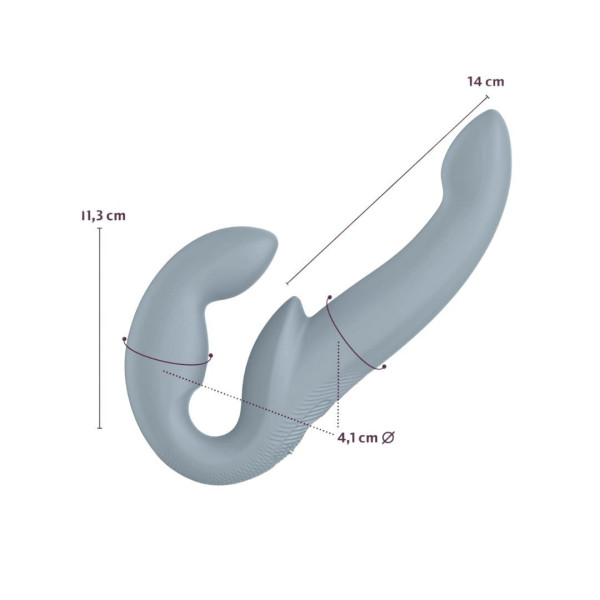 Безремневой страпон с вибрацией Fun Factory SHARE VIBE PRO cool grey, регулируемый, Fun Factory (Германия) - IntimLand