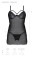 Пеньюар Passion DROSERA CHEMISE black, L/XL, кружевной лиф со стрепами, трусики в комплекте, Passion (Польша) - IntimLand