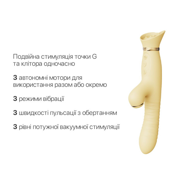 Пульсатор-вибратор с вакуумной стимуляцией клитора Zalo - ROSE Thruster Lemon Yellow, Zalo (США) - IntimLand