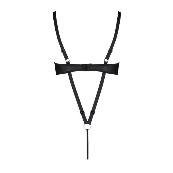 Боди из экокожи Passion CELINE BODY 4XL/5XL black, с доступом, открытый, Passion (Польша) - IntimLand