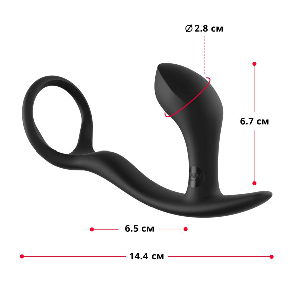 Анальная пробка с эрекционным кольцом Fun Factory BOOTIE RING slate, Fun Factory (Германия) - IntimLand