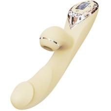 Вакуумный вибратор-кролик с подогревом KISSTOY A-King Pro Yellow, с LED-экраном