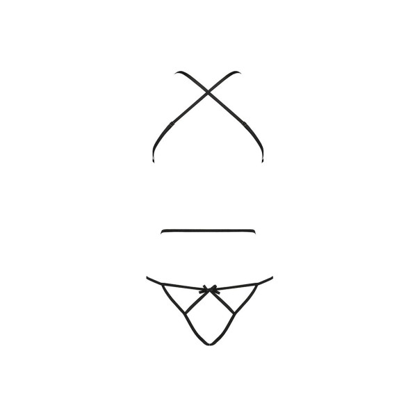 Боди с имитацией кожи и стрепами Passion ASUNA BODY XXL/XXXL, black, Passion (Польша) - IntimLand